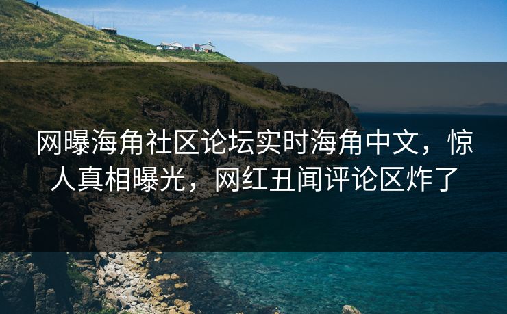 网曝海角社区论坛实时海角中文，惊人真相曝光，网红丑闻评论区炸了