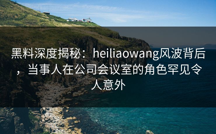 黑料深度揭秘：heiliaowang风波背后，当事人在公司会议室的角色罕见令人意外
