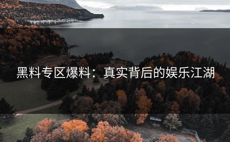 黑料专区爆料：真实背后的娱乐江湖